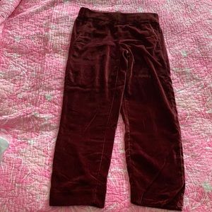 J. Crew red velvet pants